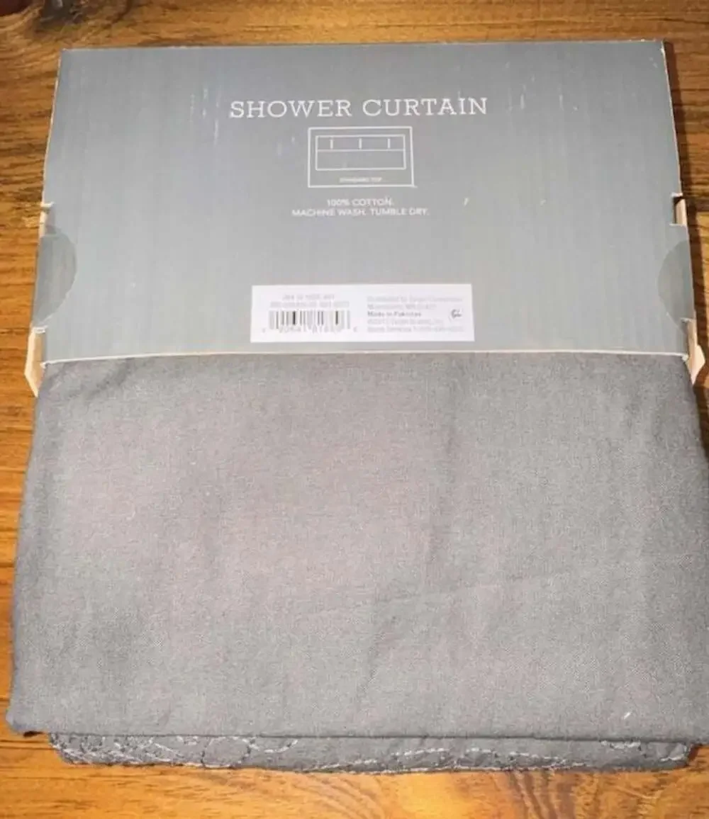 Threshold Hot Coffee Embroidered Shower Curtain 72 in x 72 in Gray
